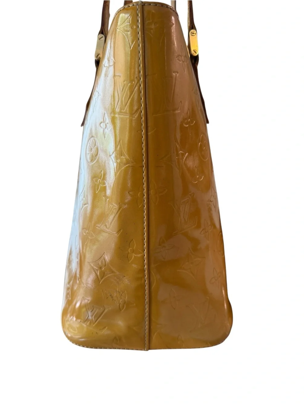 Louis Vuitton Vintage Yellow Vernis Houston Patent Leather Tote